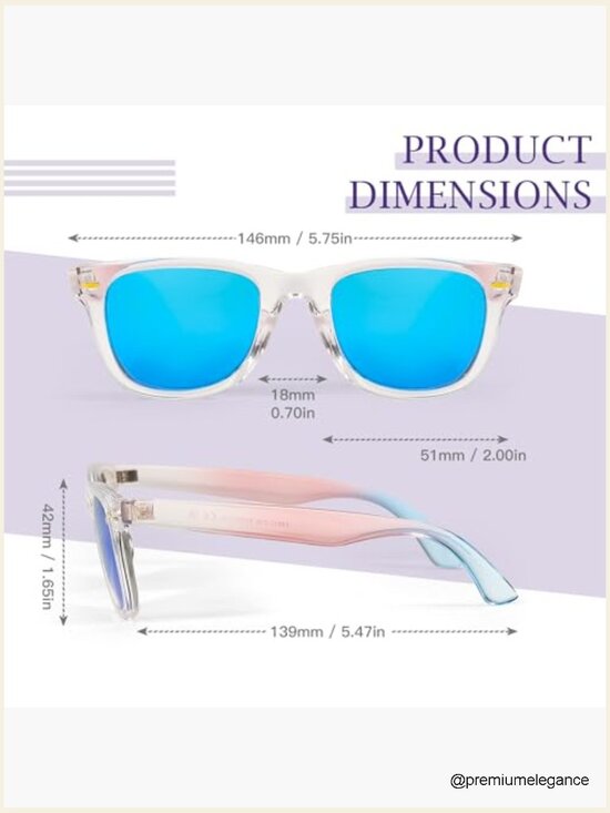 Polarized Square Sunglasses UV Protection Medium Fit main image 5